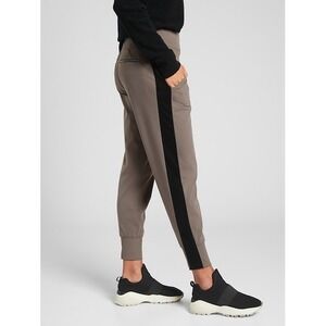 Athleta Venice Velvet Stripe Jogger Brown Taupe High Rise Pants Womens SP